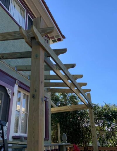 custom porch over hang during